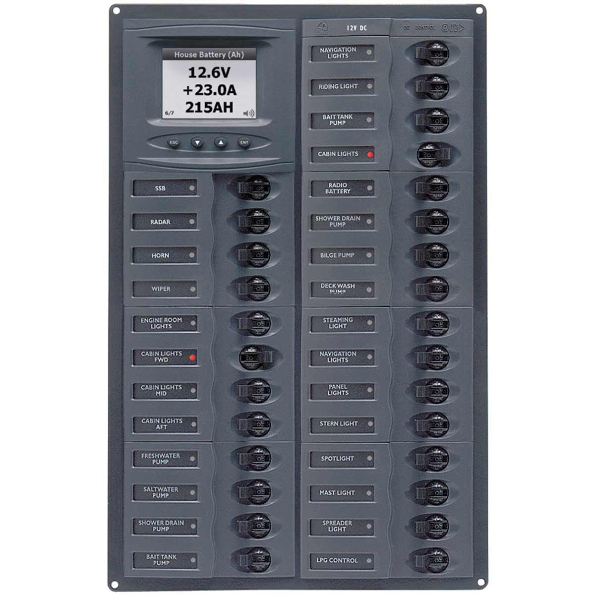 BEP 12V DC Circuit Breaker Panel 28-Way Millennium Vertical