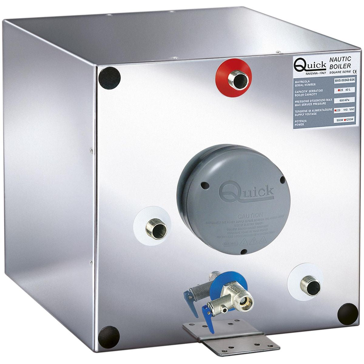 Quick Horizontal SS Square Calorifier 25L Single Coil 220V 500W 9-95252