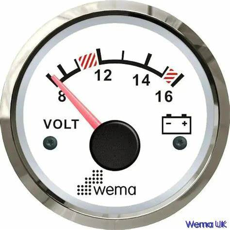 Wema Analogue Voltage Gauge 12v IPVR-WS-8-16 12v DC 52mm Ø 8 110634