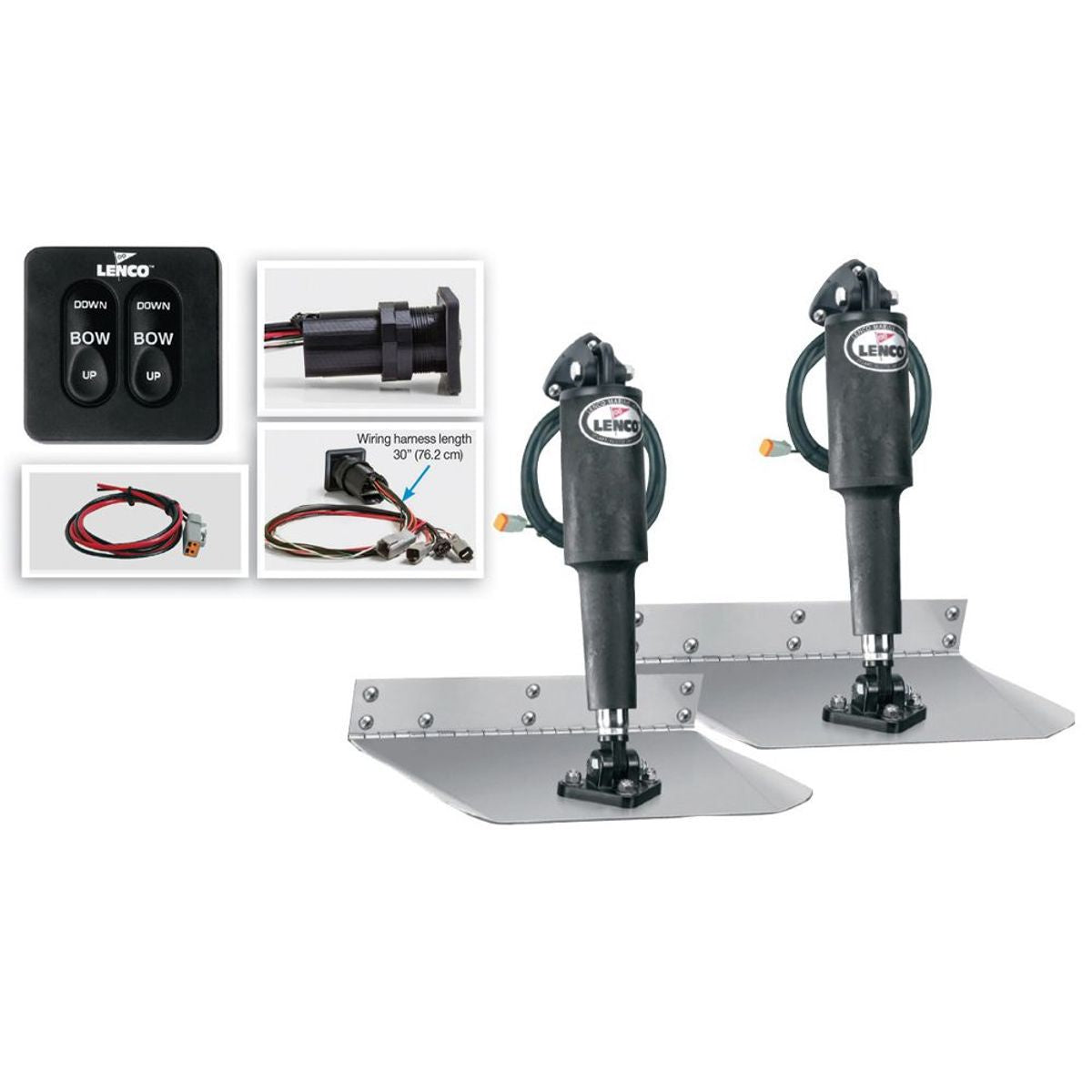 Lenco 9" x 12" Complete Standard Mount Trim Tab Kit (Standard Switch)