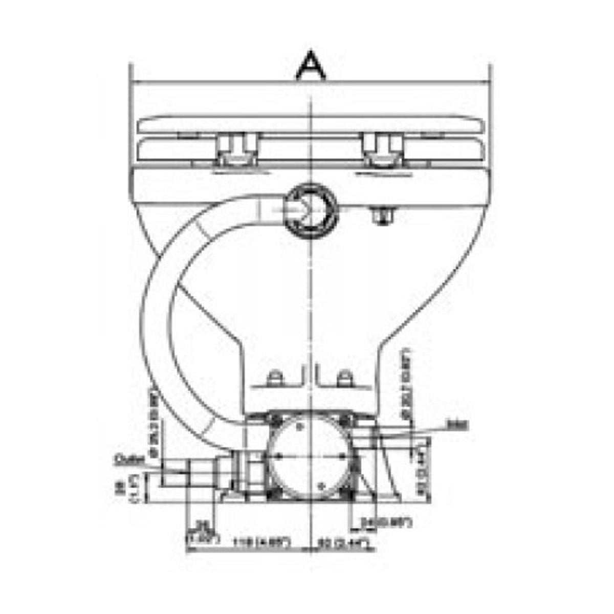 OCEAN ELECTRIC STD COMPACT TOILET WOODEN SEAT 12V 9-53006