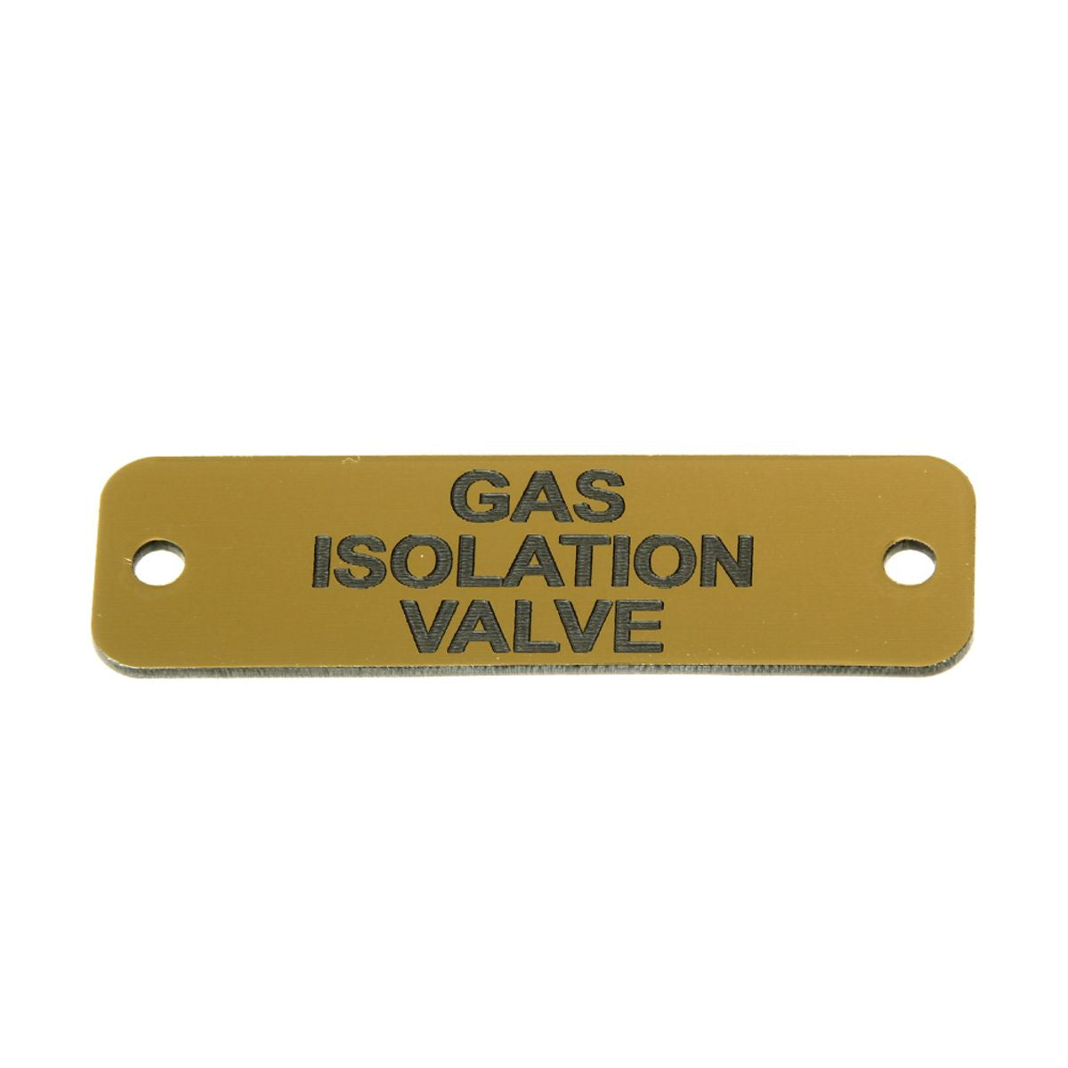 Gas Isolation Valve Label (S) Gold with Black Engraving 75mm x 22mm