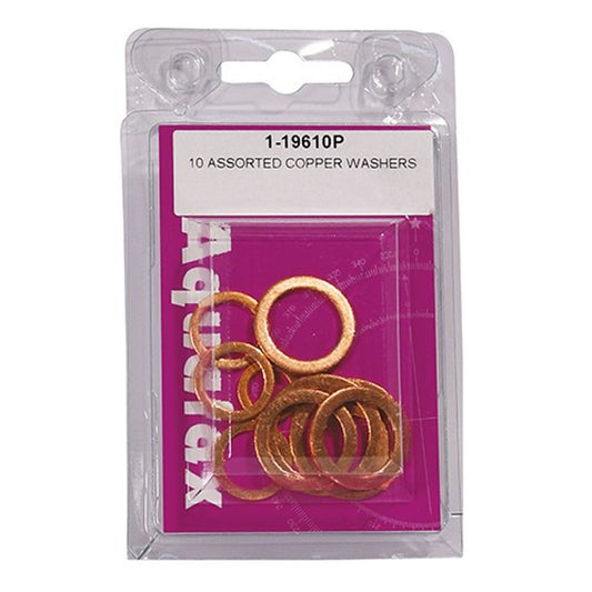 10 ASSORTED COPPER WASHERS 1-19610P