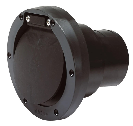Synthetic transom exhaust connection with check valve 90mm TRC90PV
