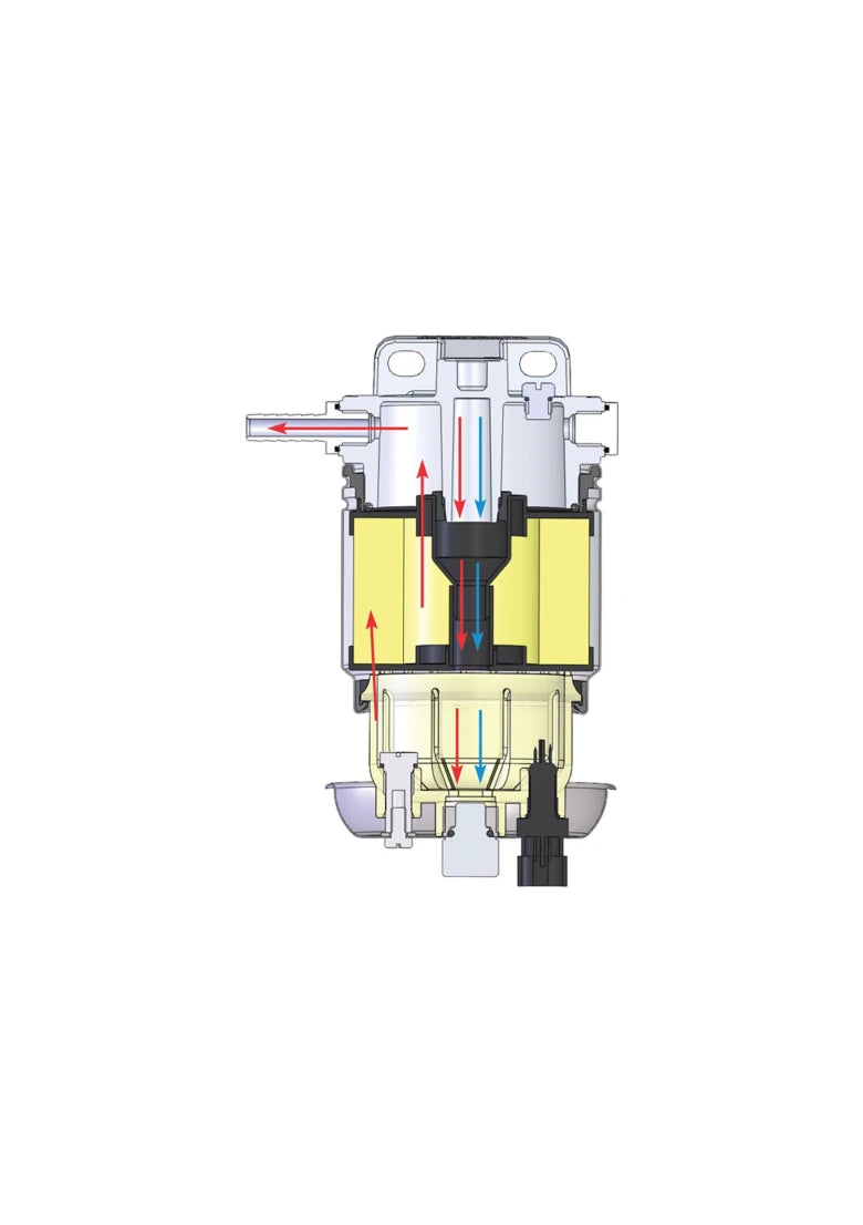 Water separator/fuel filter CE/ABYC, single, 10 micron, max. 79 gph (360 l/h) 330VTEB