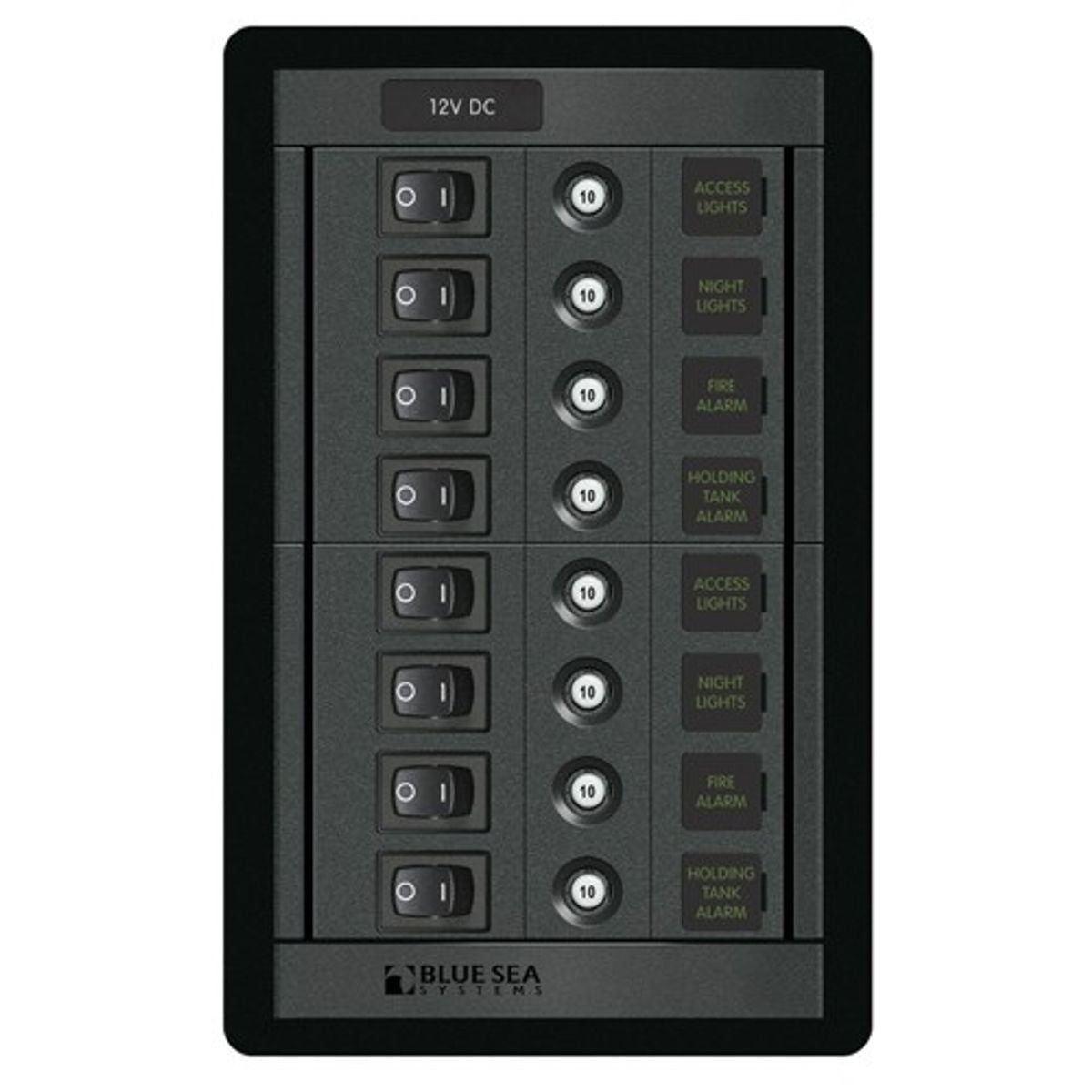 Blue Sea 360 DC Circuit Breaker Panel 8 Position (10A)