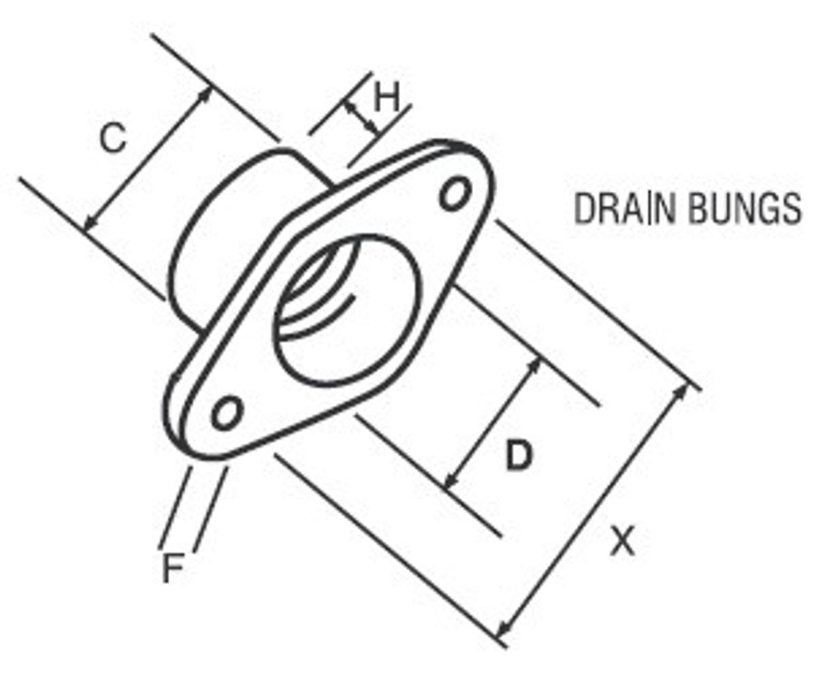 RWO BAYONET DRAIN BUNG & SOCKET WHITE (x2) 6-R2060