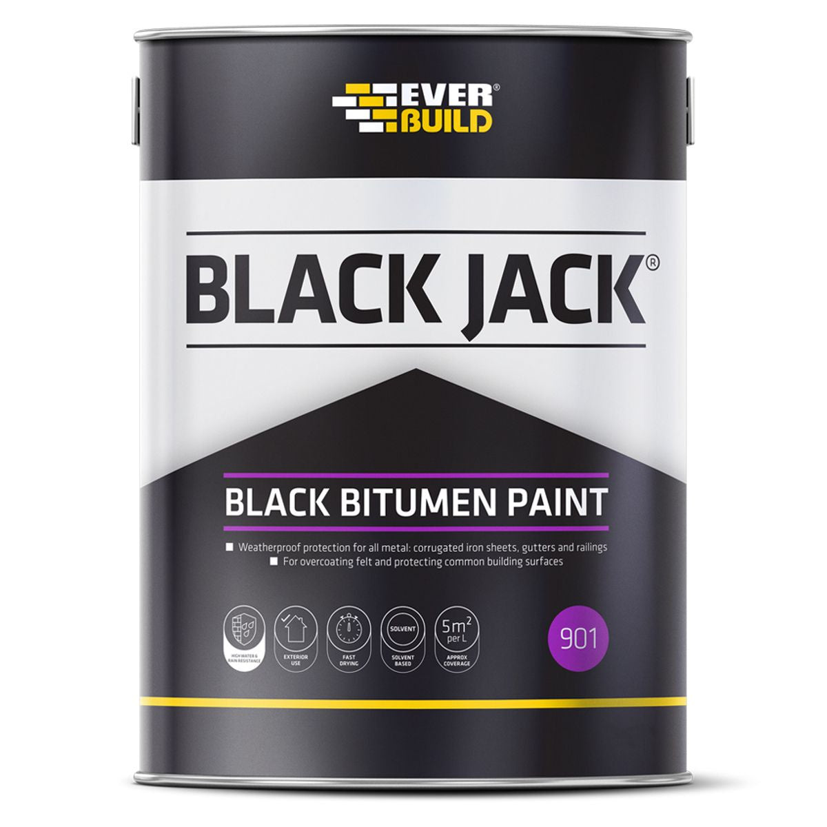Sika Everbuild Black Jack 901 Black Bitumen Paint 5 Litre