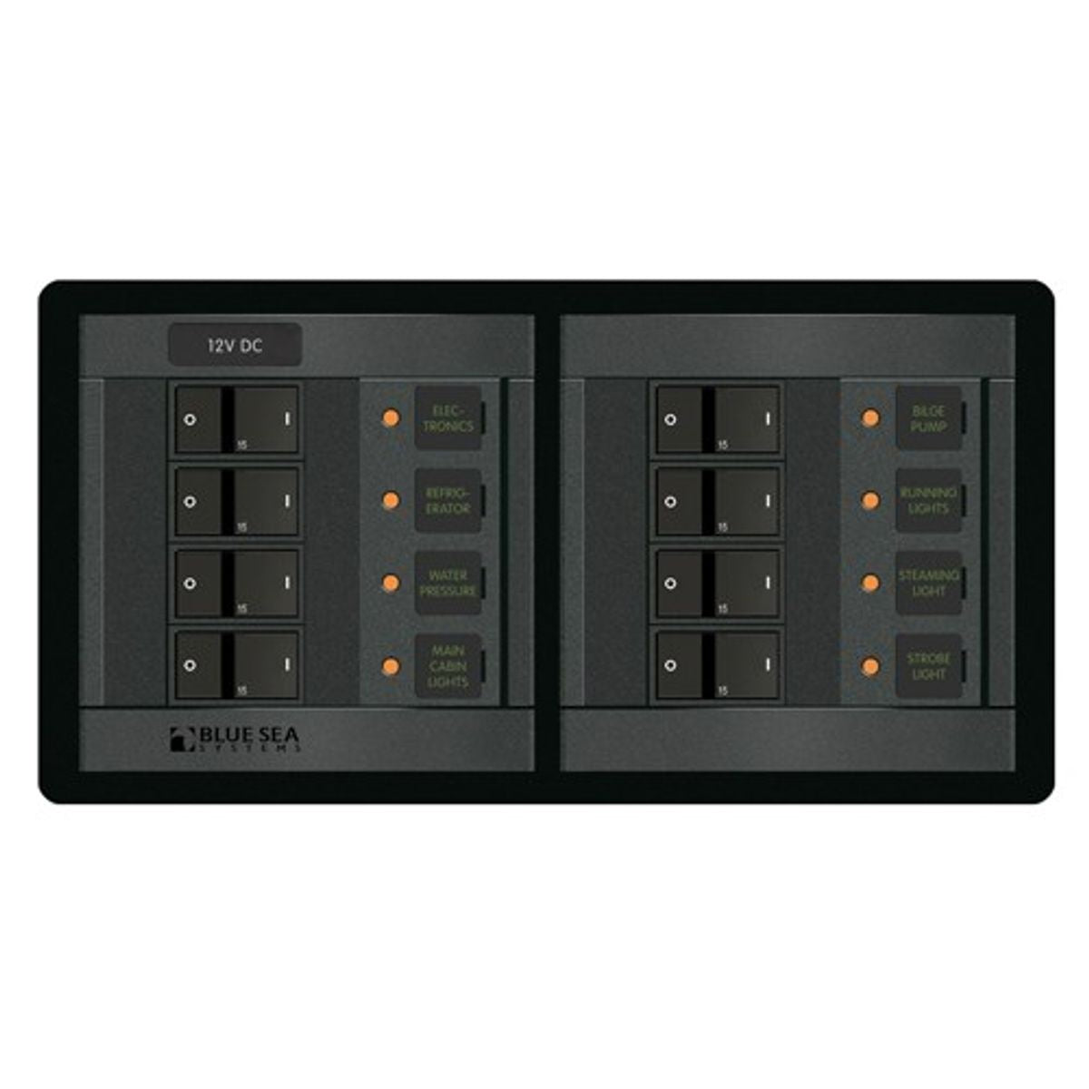 Blue Sea 360 DC Circuit Breaker Panel 8 Position (15A)