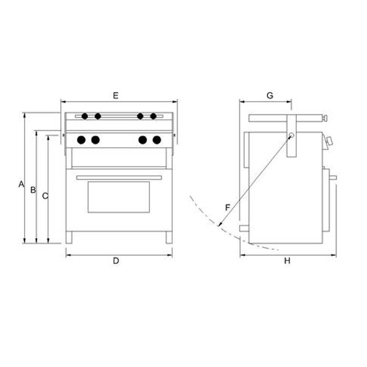 Neptune 5000 2 Burner Hob/Grill/Oven
