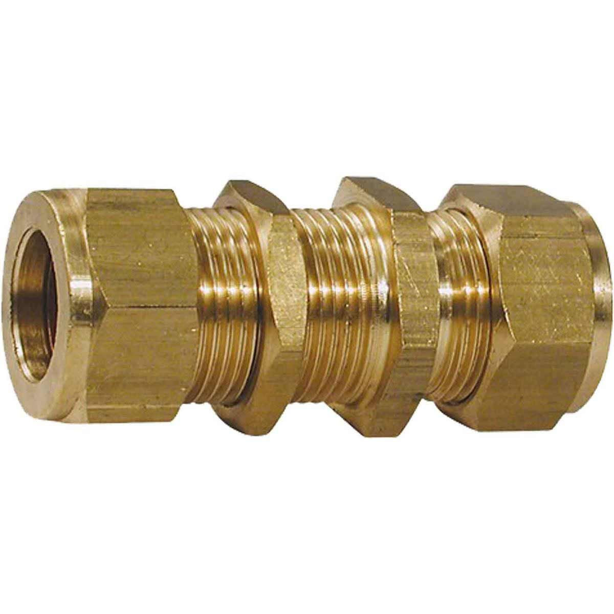 Bulkhead Coupling 1/4in Tube x 1/4in Tube (Max 5/8in B/head)  1-17525