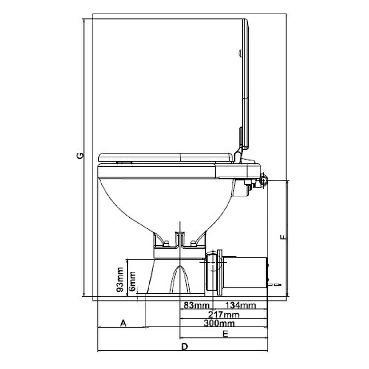 JP AQUA-T COMPACT TOILET 24V S/W FLUSH 9-51003