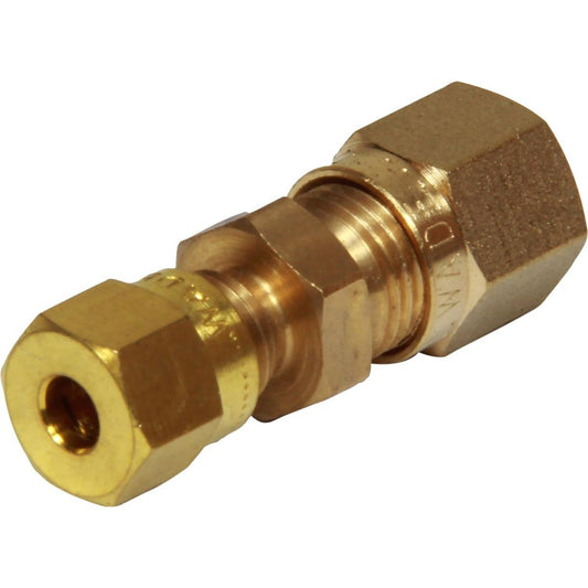 BRASS STRAIGHT COUPLING 6mm x 4mm CARDED  1-21530P
