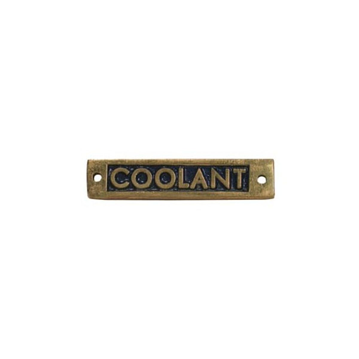 AG Coolant - Oblong Name Plate Brass