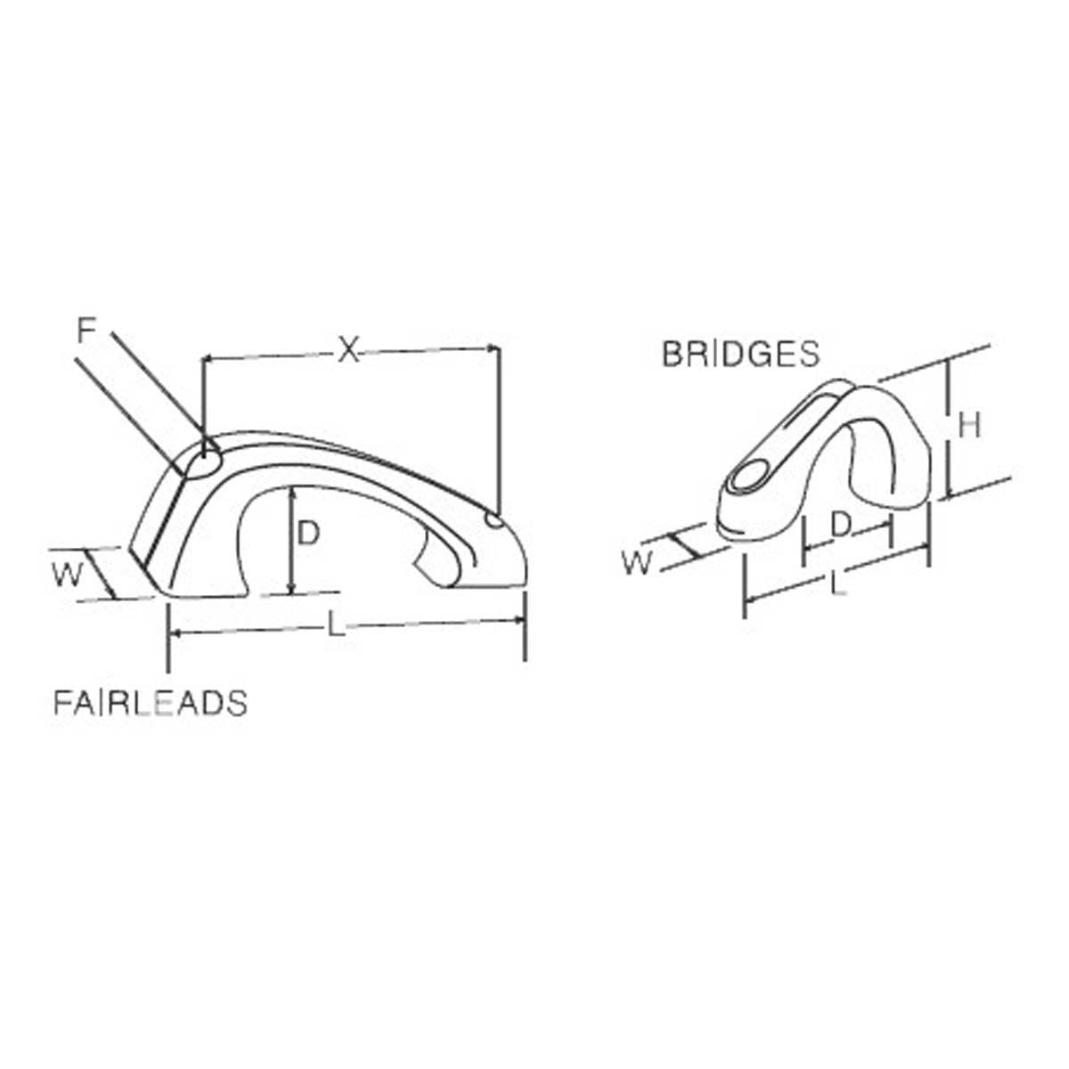 RWO 6mm Bridge Fairlead Black (x2)