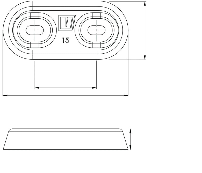 Hull anode type 15, aluminium (excl. connection kit) ALU15C