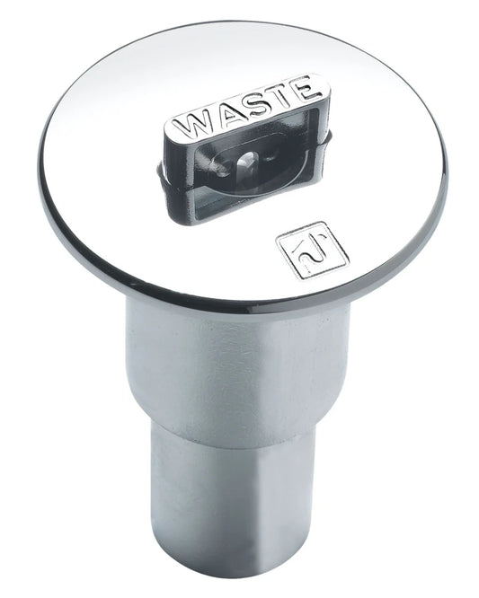 Chrome deck plate for waste water extraction, for 38 mm sanitary hose