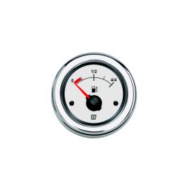 Fuel level indicator, White, 12/24v, cut-out size Ø52mm (excl. sensor) FUELW