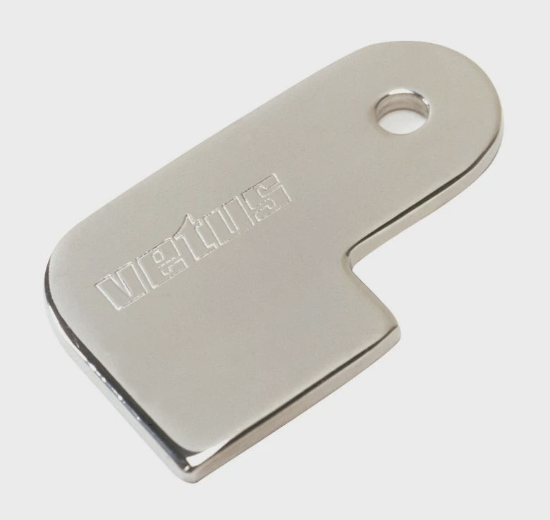 Key for deck entry covers, slotted and winch handle sockets, stainless steel