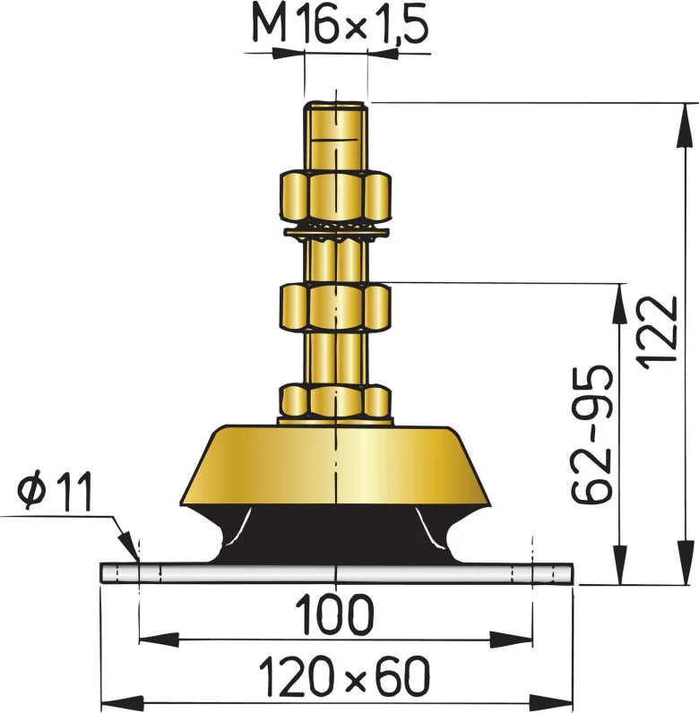 Flexible engine mount type K100V KSTEUN100V