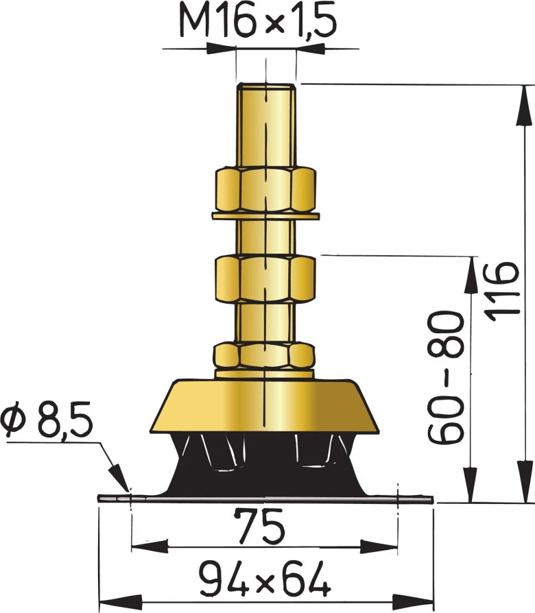 Flexible engine mount type K25V KSTEUN25V