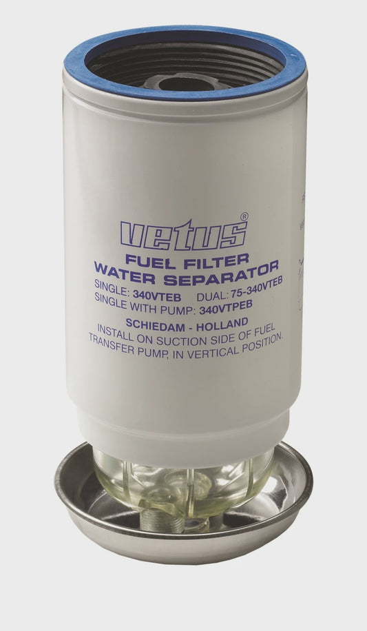 Replacement fuel filter element CE/ABYC, 10 micron, blue. For 350VTEB, 350VTEBP, 75350VTEB VT35EB