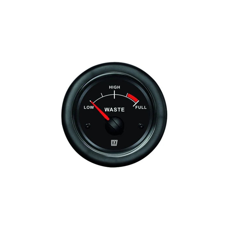 Waste water level indicator, black, 12 / 24 V, cut-out size Ø 52 mm (excl. sensor) WASTB