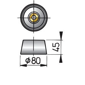 Hull anode type 8 , zinc (excl. connection kit) ZINK8C