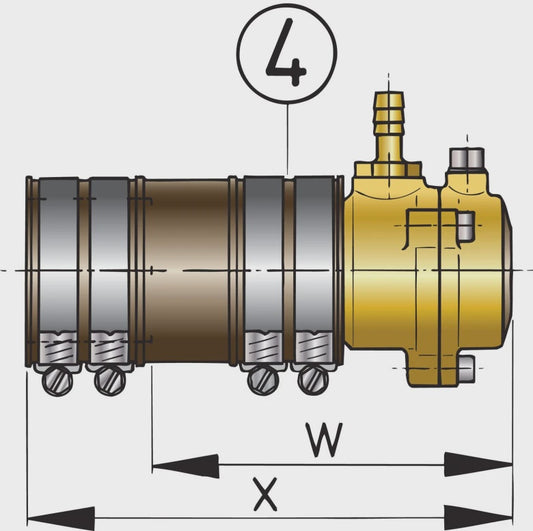 Bronze flexible inner bearing, 35mm, with dual lip seal ZWB35A