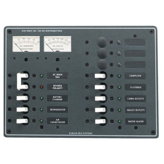 Blue Sea Panel 230V AC 13 Positive V/Ammeter CE
