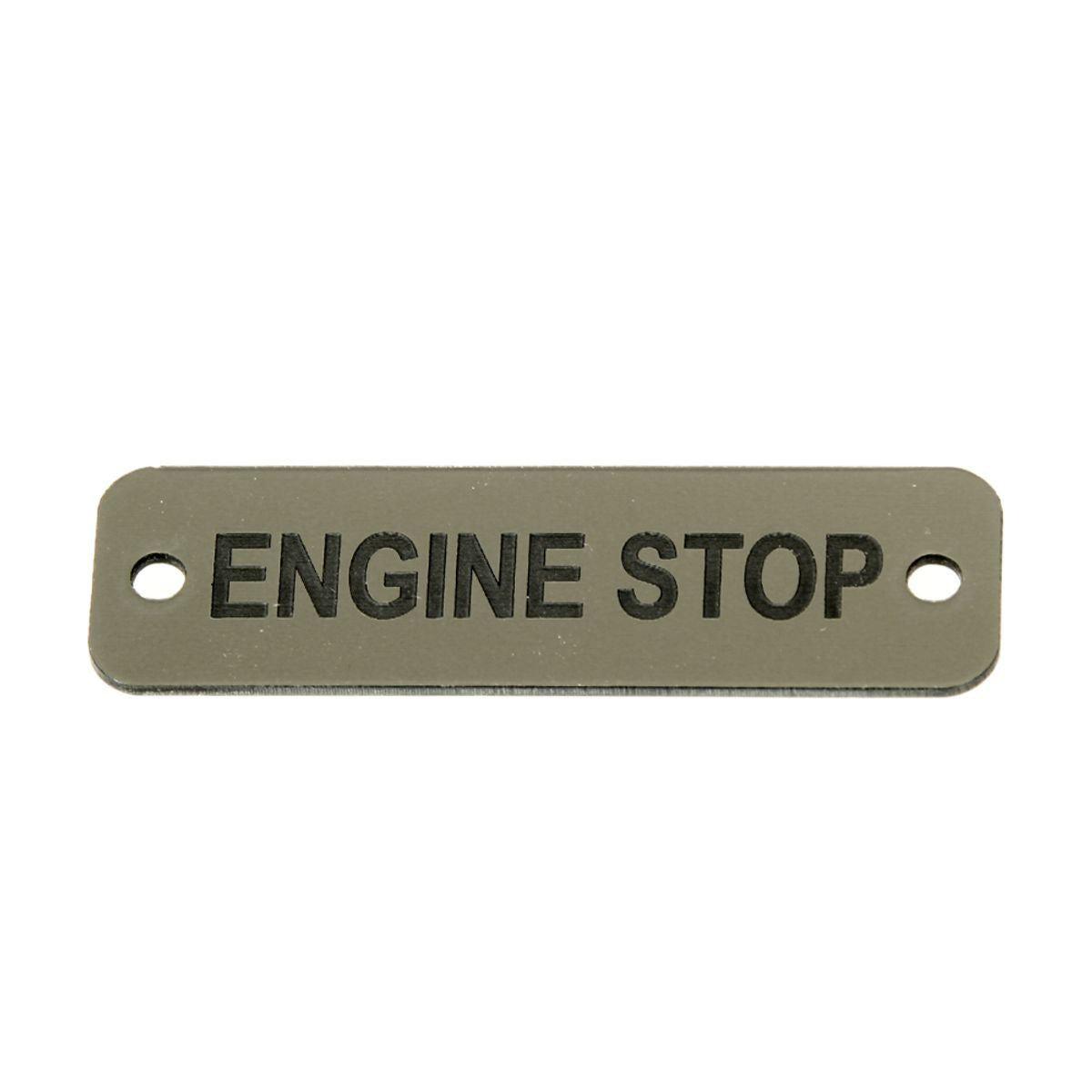 AG Engine Stop Label (S) Silver with Black Engraving 75mm x 22mm