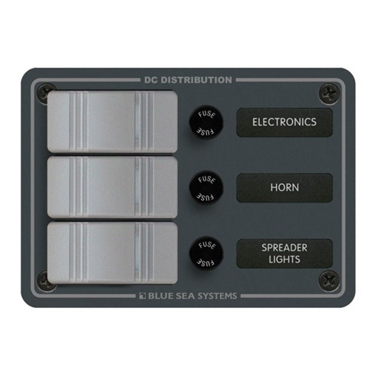 Blue Sea 3-Pos IP66 Waterproof V Panel Black