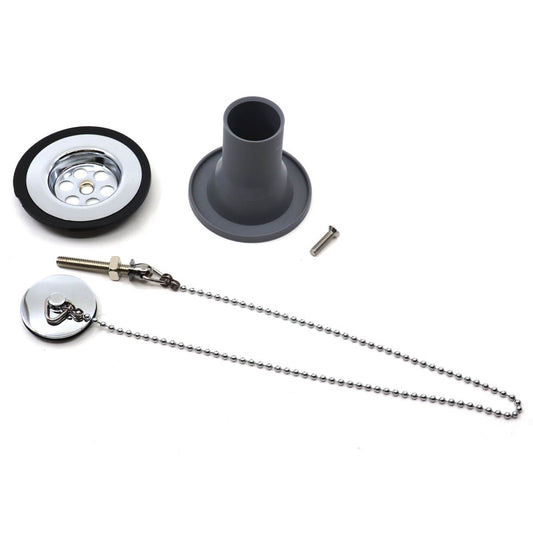 CHROME SINK WASTE PLUG+CHA 1 1/4inHOSE STRAIGHT  9-68032