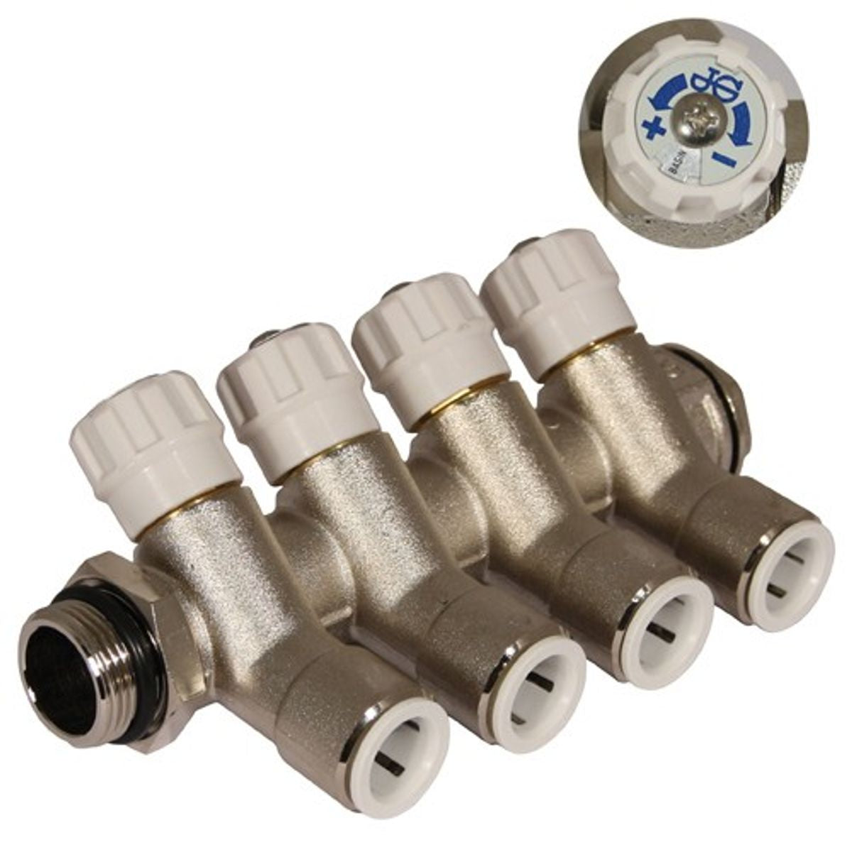 SPEEDFIT BRASS MANIFOLD 4 PORT WHITE HOT/COLD 9-84247