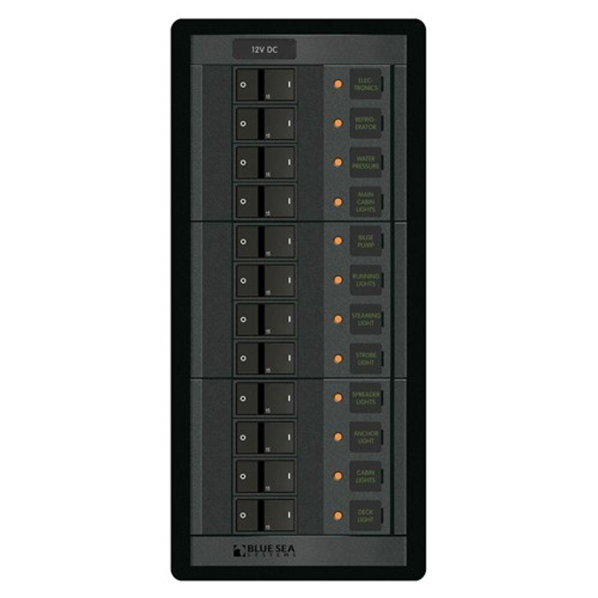 Blue Sea 360 DC Circuit Breaker Panel 12 Position (15A)