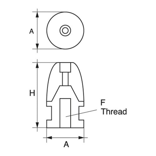 Cone Nut Anode Zinc 3/4" Wide