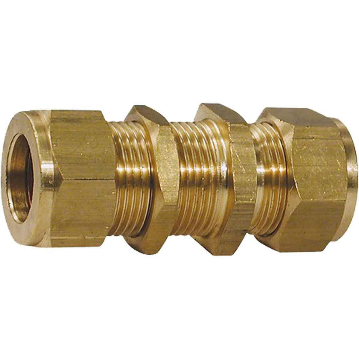 Bulkhead Coupling 1/2in Tube x 1/2in Tube (Max 3/4in B/head)  1-17555