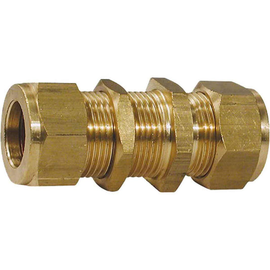 Bulkhead Coupling 1/2in Tube x 1/2in Tube (Max 3/4in B/head)  1-17555