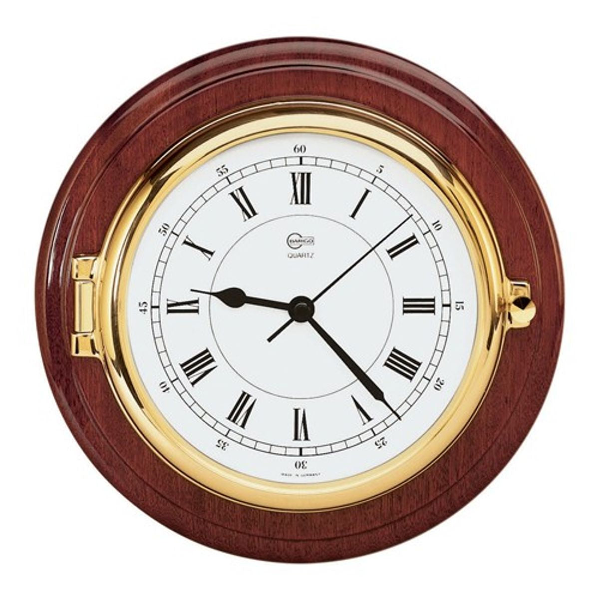 Barigo Clock Brass 150mm Dial with Mahogany Display