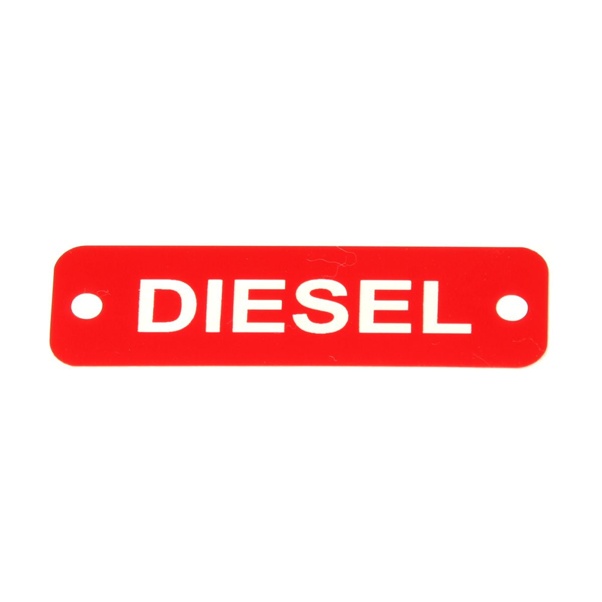 AG Diesel Label (S) Red with White Engraving 75mm x 22mm