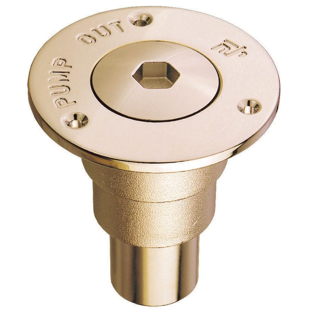 Guidi Polished Brass Deck Fillers in PUMP OUT 1 1/2"