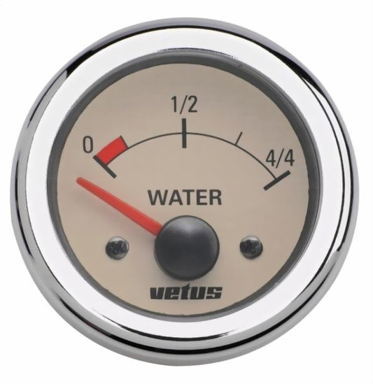 Vetus WATER12W Water level indicator, Cream, 12V, cut-out size Ø 52 mm (excl. sensor)