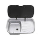 Thetford Argent Sink & Right Hand Drainer S/S with Black Glass Lid  N446/SS