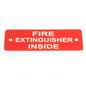 Fire Extinguisher Inside Label (L) Red with White Engrave 105mm x 40mm