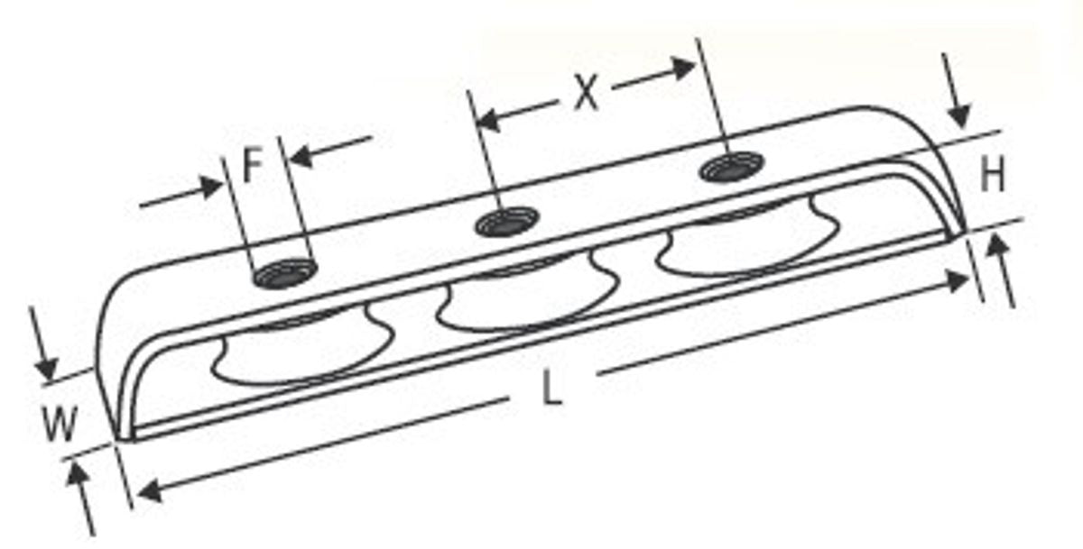 RWO 28mm Deck Organiser Triple for Max 8mm Rope