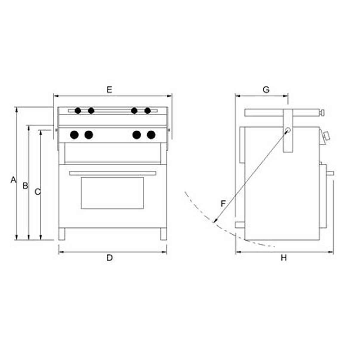 Pacific 5000 2 Burner Hob/Oven