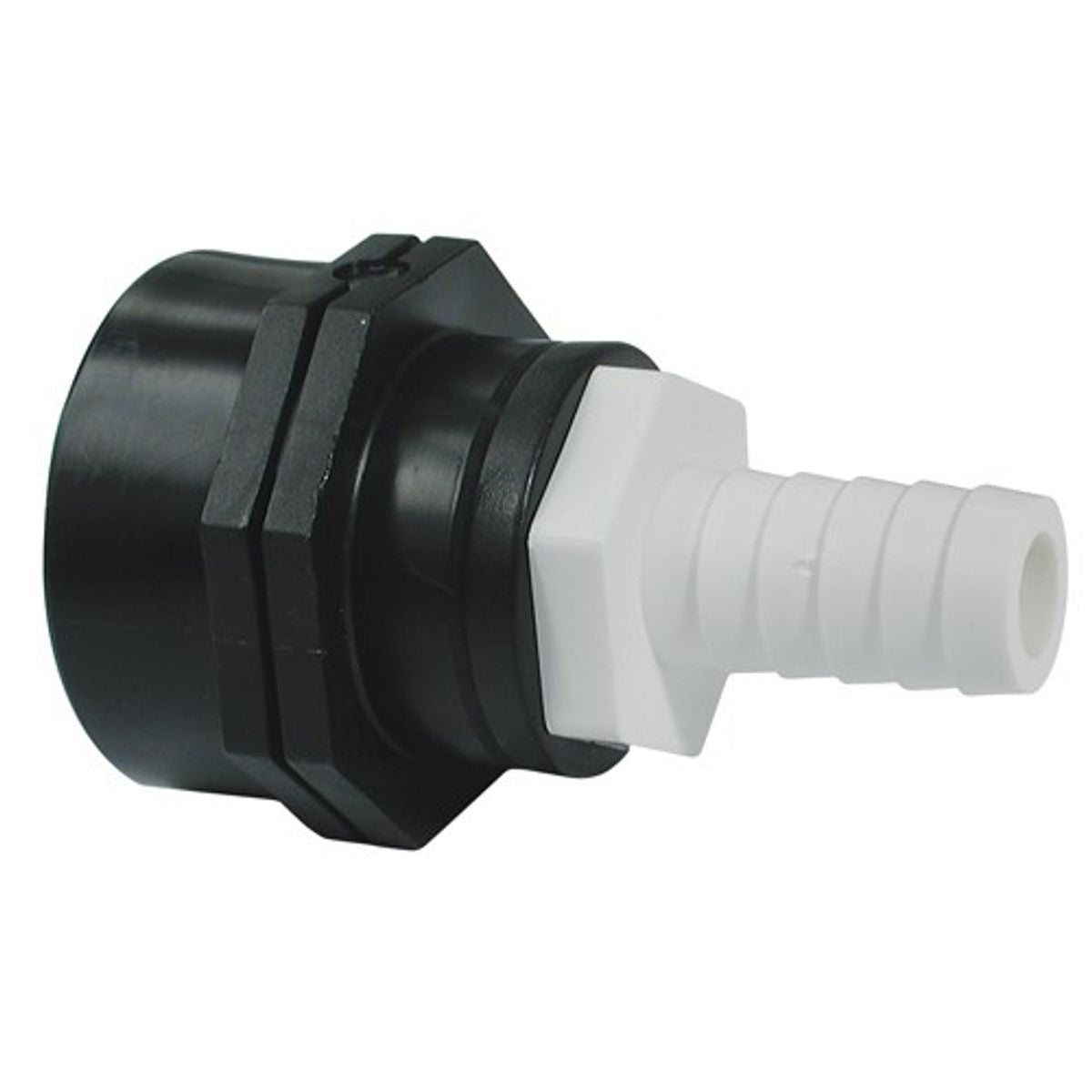 PLASTIC CONNECTOR 1 1/4inBSP-3/4in HOSE  9-68019