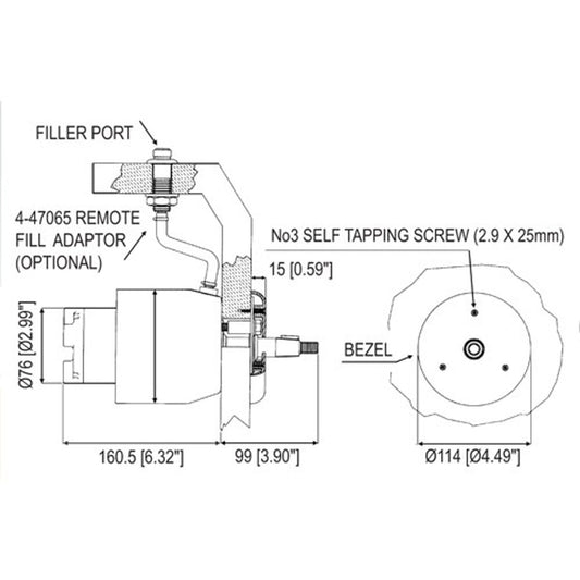 Ultraflex UP33R Rear Mount Hydraulic Helm 33cc