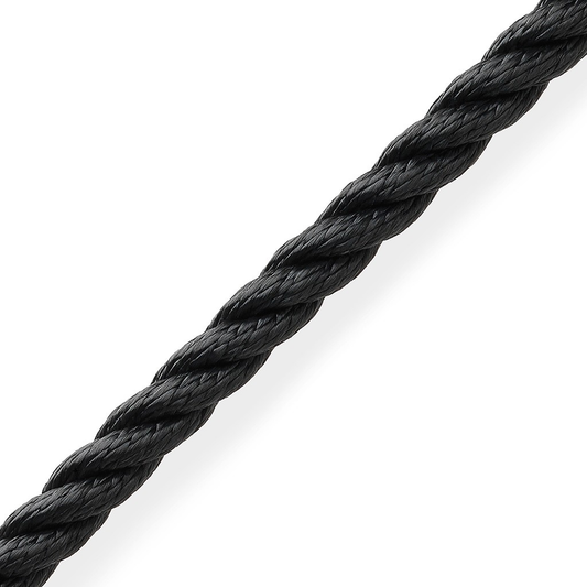 Marlow 3 Strand Polyester 12mm Black 100m Roll  AA0204