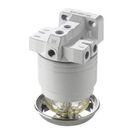 Petrol (gasoline) water separator/fuel filter, CE/ABYC, 10 micron, max. 26 gph (120 l/h)  320VTNEB
